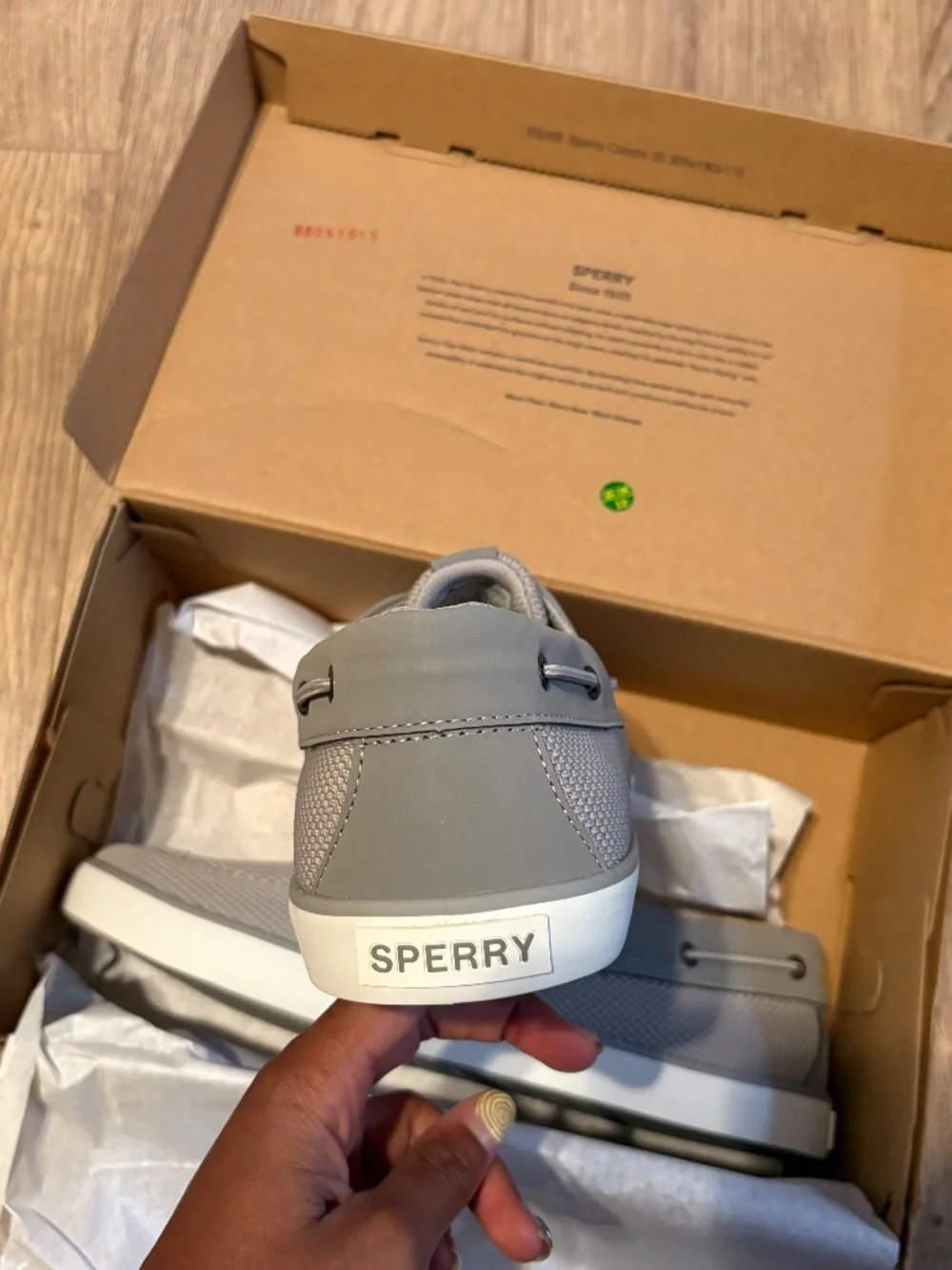 Sperry Men's Grey and White Boat-shoes